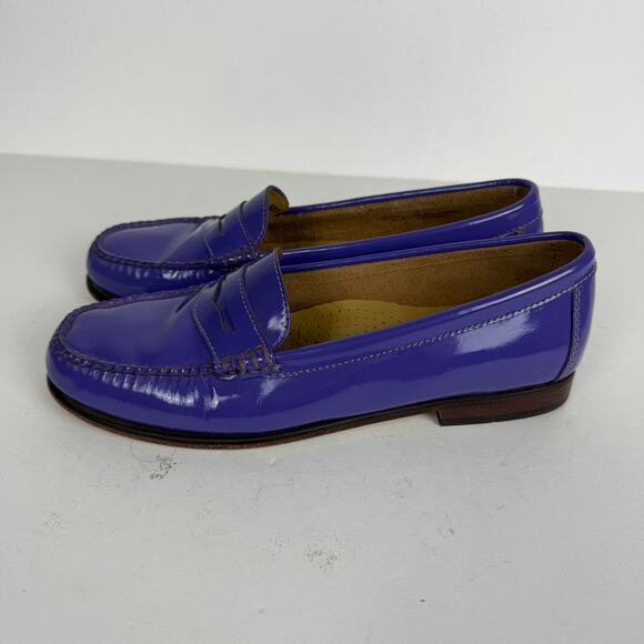 GH Bass Weejuns Whitney Purple Patent Leather Penny Loafers Sz 9 - Picture 2 of 9